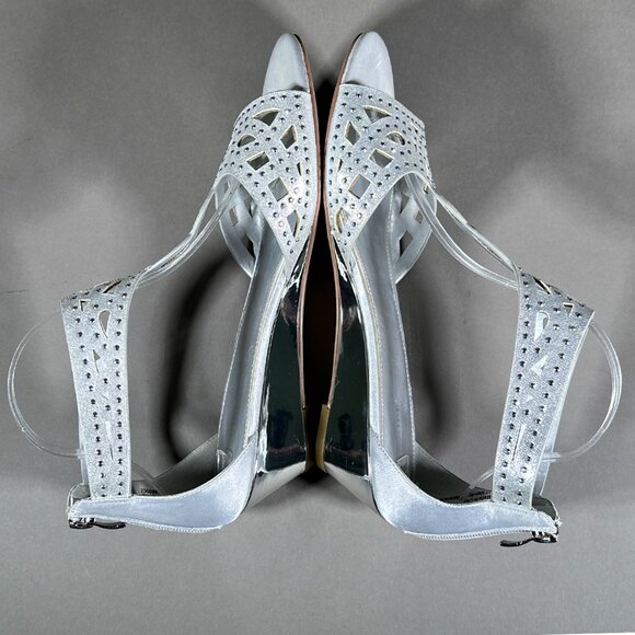 Maripe Julia Mirror Finish On Sides Zips On The Back Sandals Size 11M - Picture 13 of 16